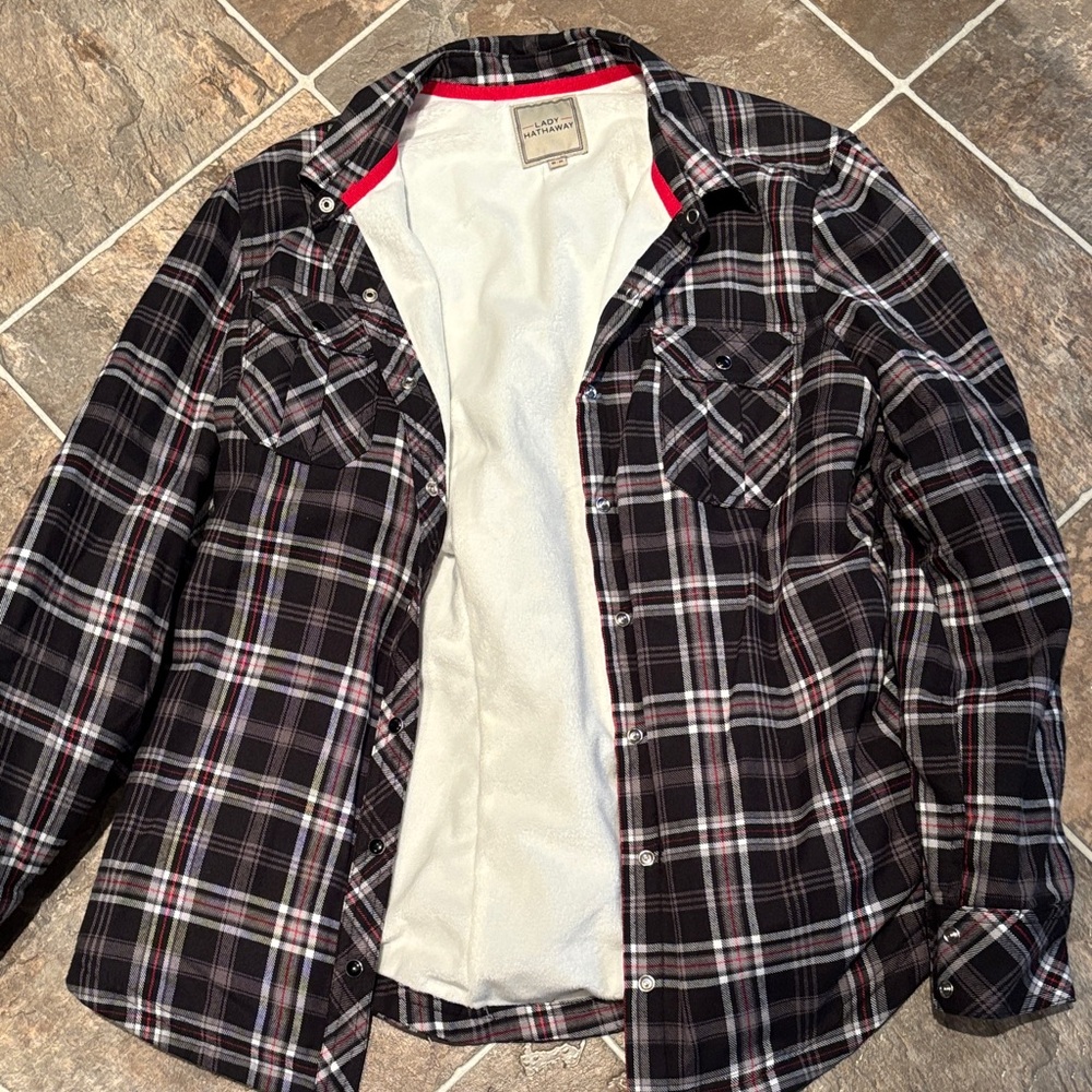 Plaid Utility Jacket - Black and White